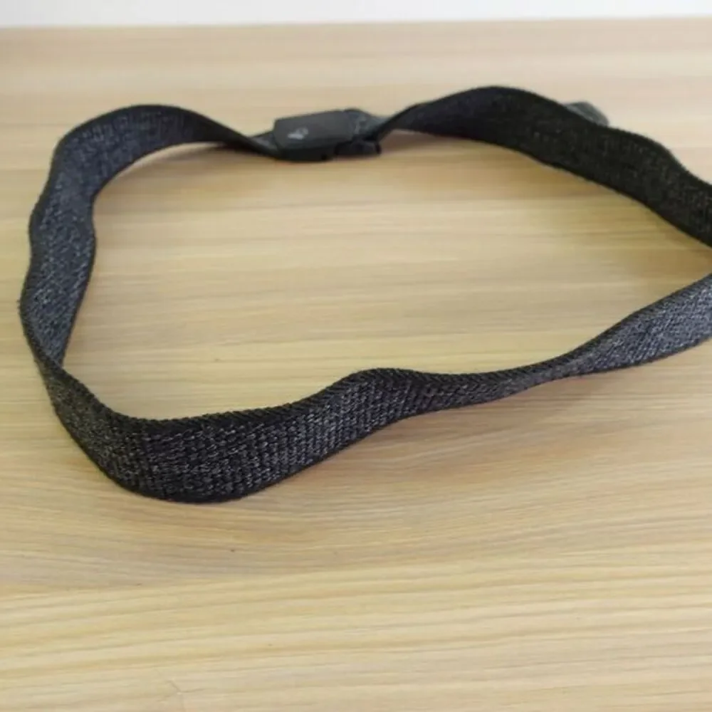 Woven‎ Black Mens Belt 36 Slide Buckle Fabric Basic No Holes Work Gevaert JAPAN